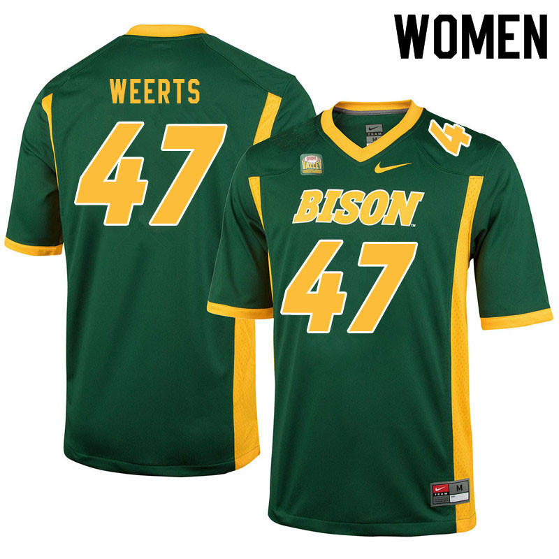 Women #47 Luke Weerts North Dakota State Bison College Football Jerseys Sale-Green - Click Image to Close